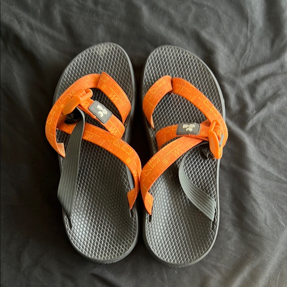 Chaco Orange and Black Outdoor Sandals with Ergonomic Footbed